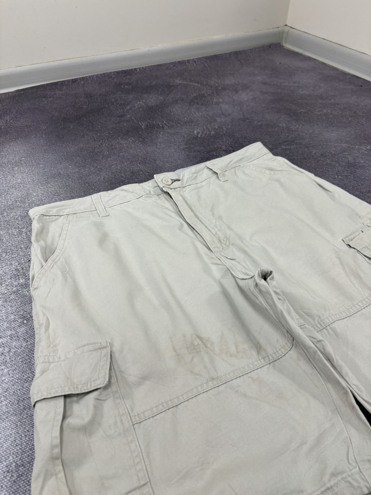 Vintage Vintage Wrangler Y2K Beige USA Work Hype Baggy Cargo Shorts Size US 36 / EU 52 - 4 Thumbnail