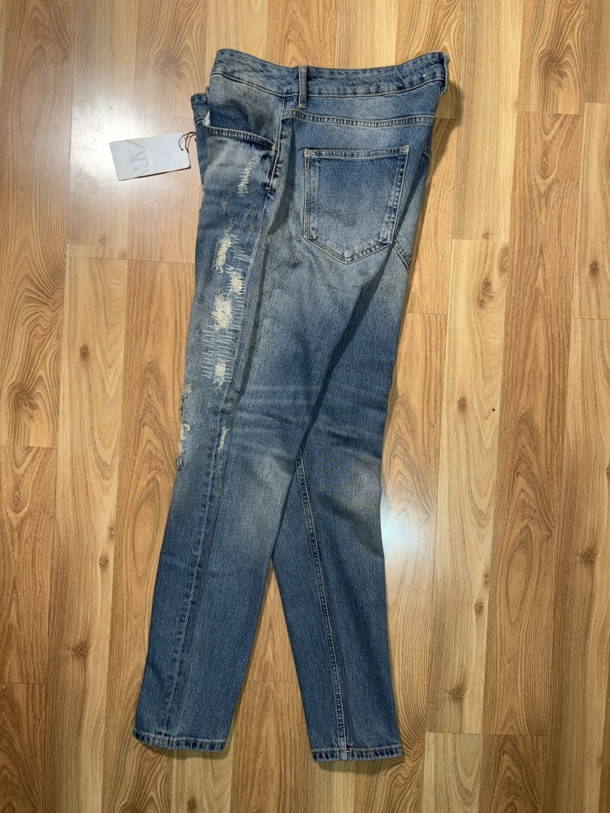 Zara ZARA MAN Denimwear Distressed Slim Jeans - Size 36 (NWT) Size US 36 / EU 52 - 3 Thumbnail