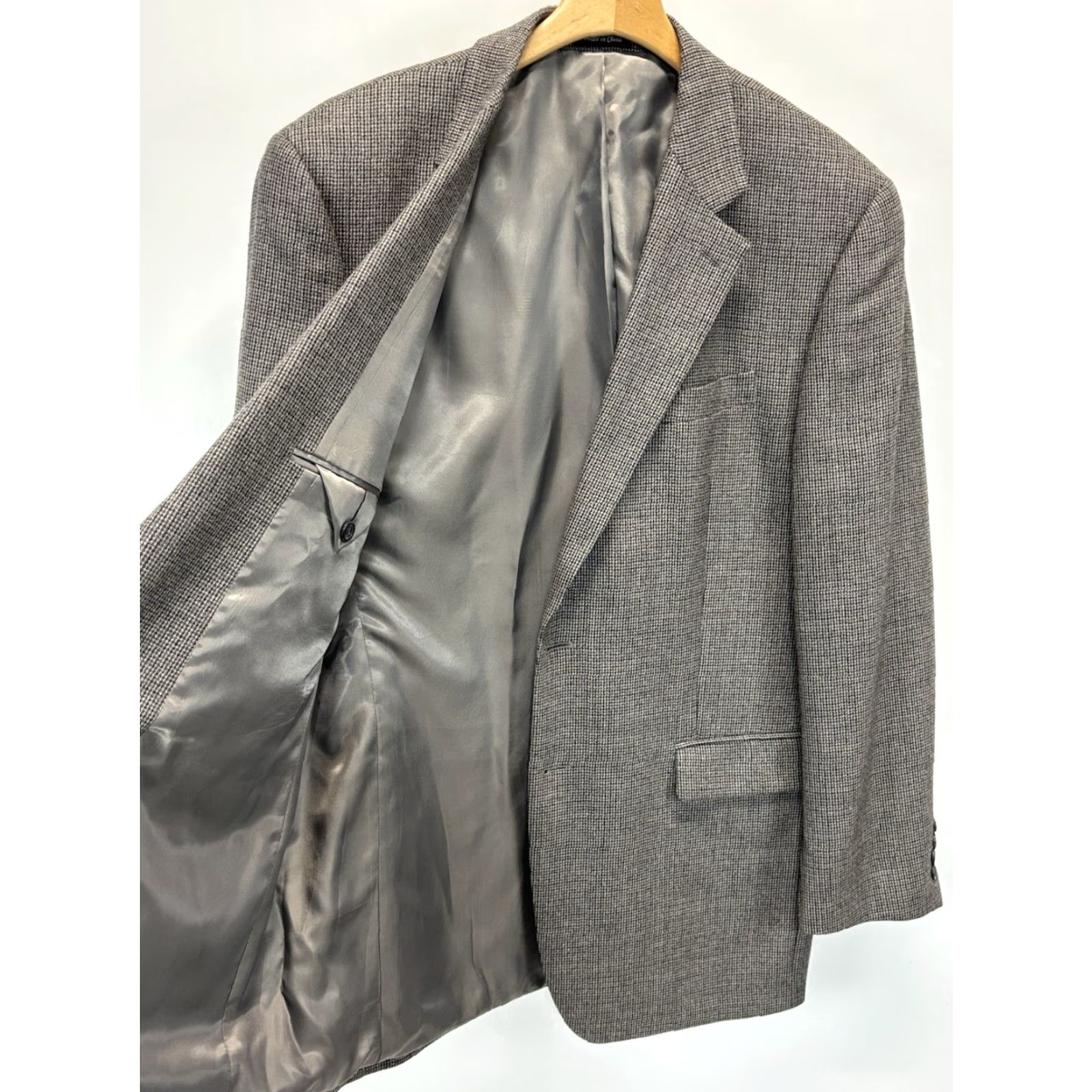 Chaps VINTAGE Chaps Wool Blazer Sport Coat Mens 42L Brown Check 2 Button Sports Size 42R - 6 Thumbnail