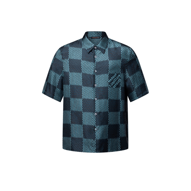 Louis Vuitton Damier Short-Sleeved Silk Shirt Size US M / EU 48-50 / 2 - 1 Thumbnail