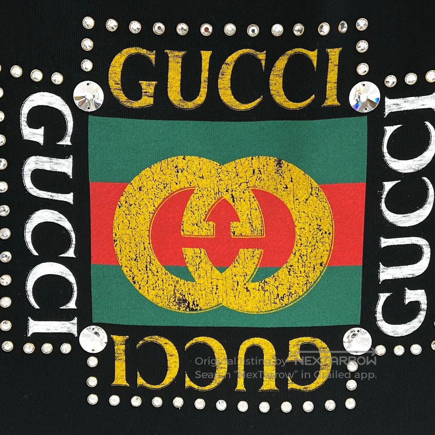 Gucci Guicci Square retro logo hoodie with water diamonds and a Size US M / EU 48-50 / 2 - 6 Thumbnail
