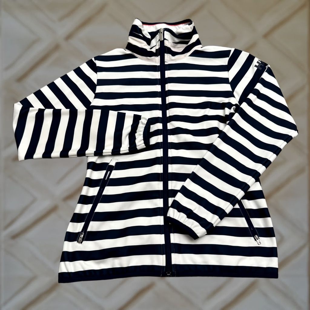 Helly Hansen Helly Hansen Jacket Womens Small Navy White Striped Fleece Size S / US 4 / IT 40 - 1 Thumbnail