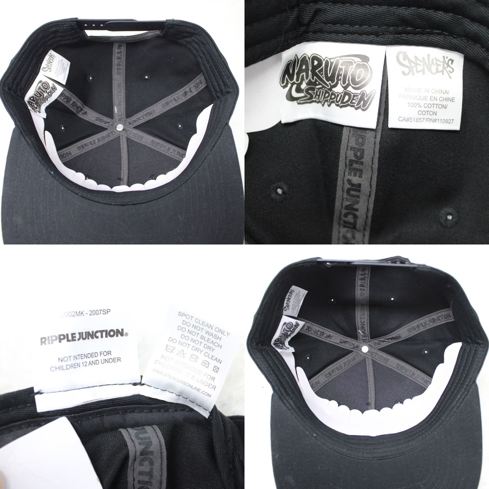 Ripple Junction Ripple Junction Naruto Shippuden Hat NWT Snapback Black Mens Cap Slash? Size ONE SIZE - 8 Thumbnail
