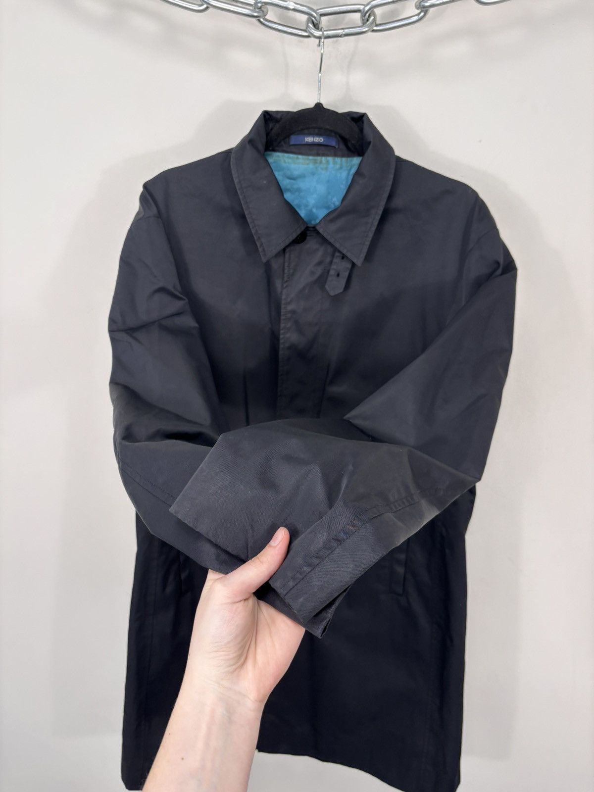 Kenzo Kenzo Homme Men’s Black Cotton Nylon Blend Trench Coat Size US M / EU 48-50 / 2 - 9 Thumbnail