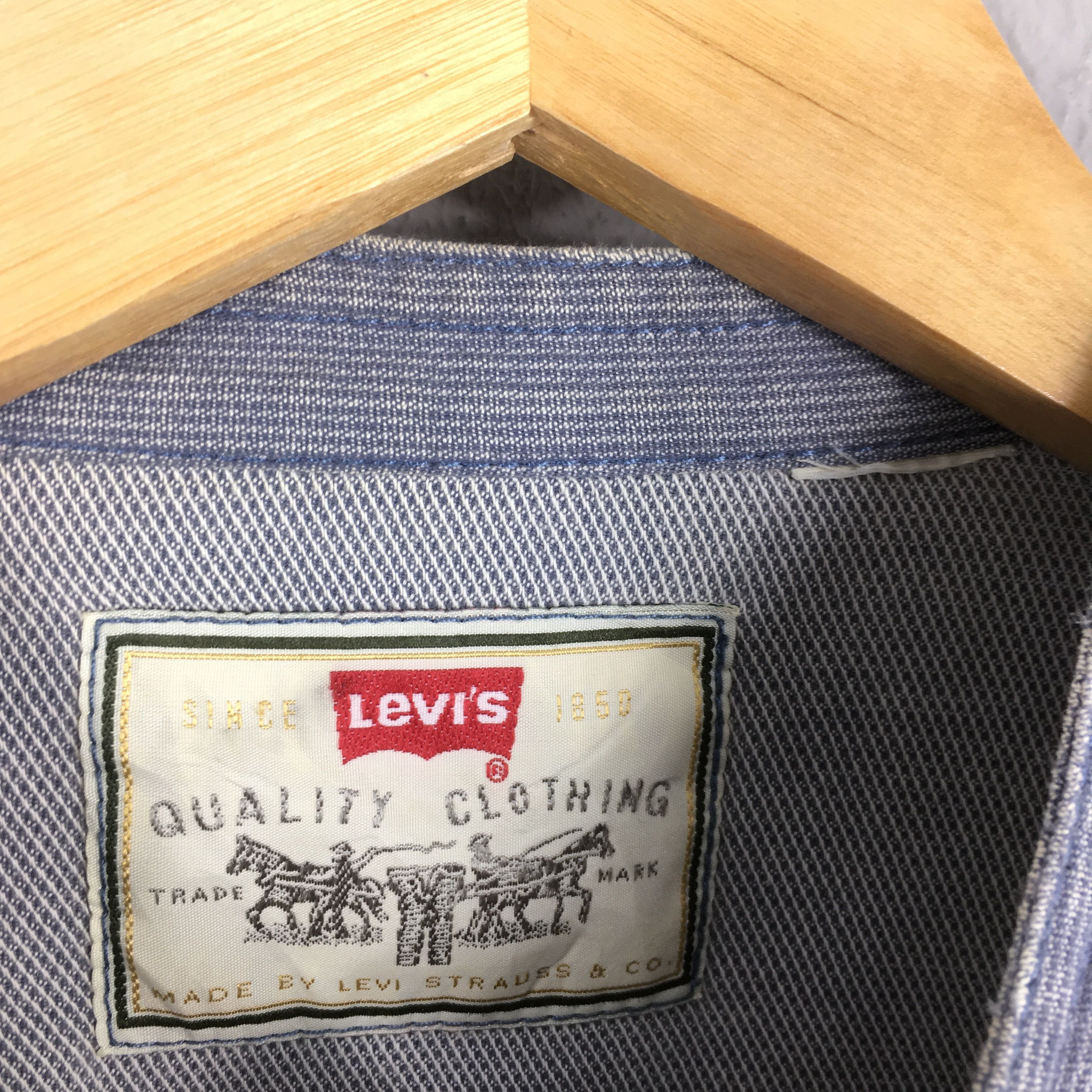 Levi's Vintage Levis Strauss Band Collar Shirt 2XLarge Size US XXL / EU 58 / 5 - 6 Thumbnail