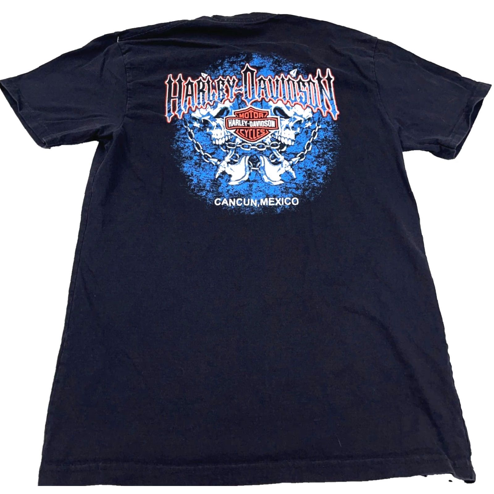 Harley Davidson Harley-Davidson Shirt Men Small Black Tee Skull Shield Cancun USA 80s Retro Logo Classic Graphic Print Short Sleeve T-Shirt Size US S / EU 44-46 / 1 - 2 Thumbnail