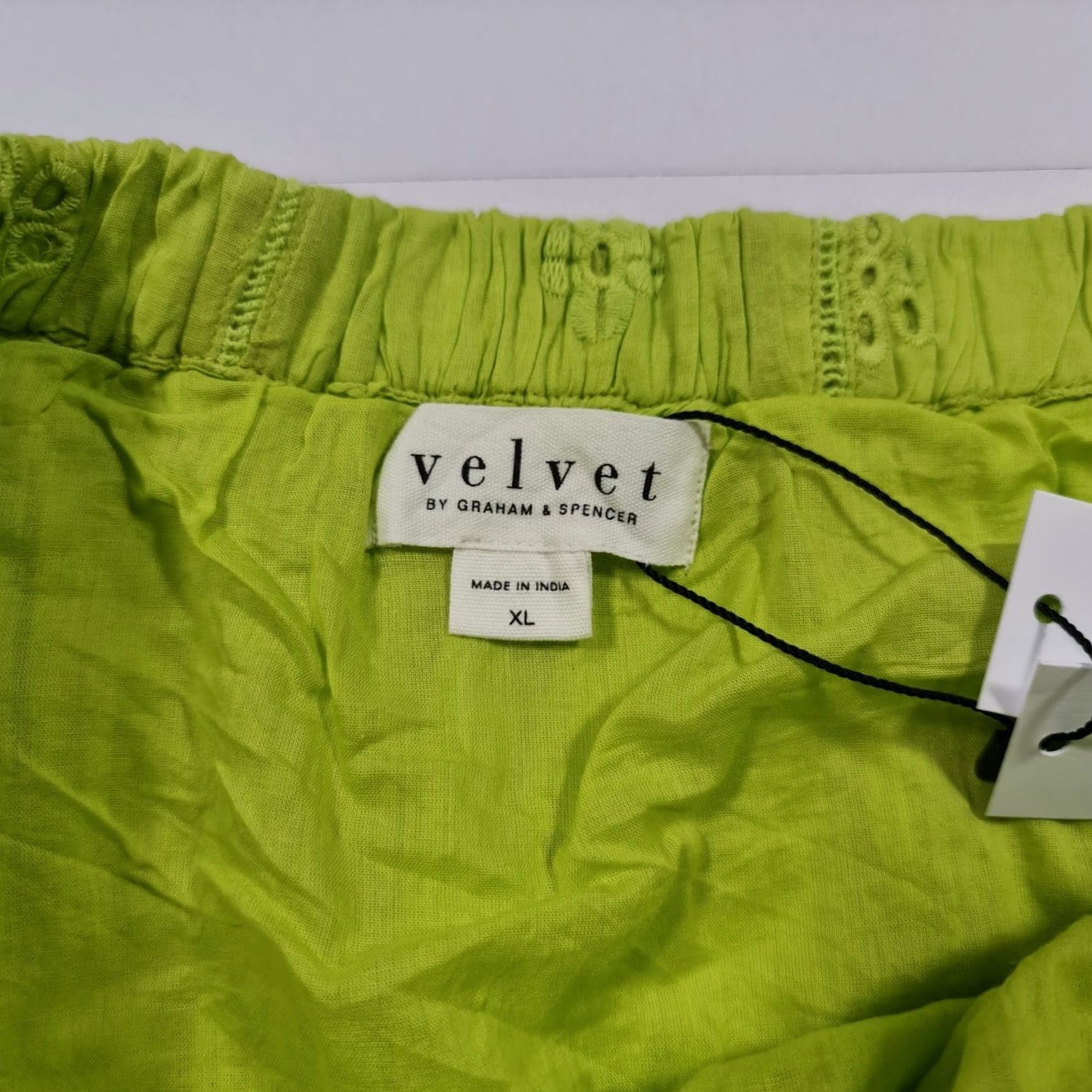 Velvet Velvet by Graham & Spencer Skirt Womens Maxi XL Cotton Green Elastic Waist Lined 100% Cotton Machine Washable City Elegant London 3?5'' Long Size 40" / US 18 - 2 Thumbnail