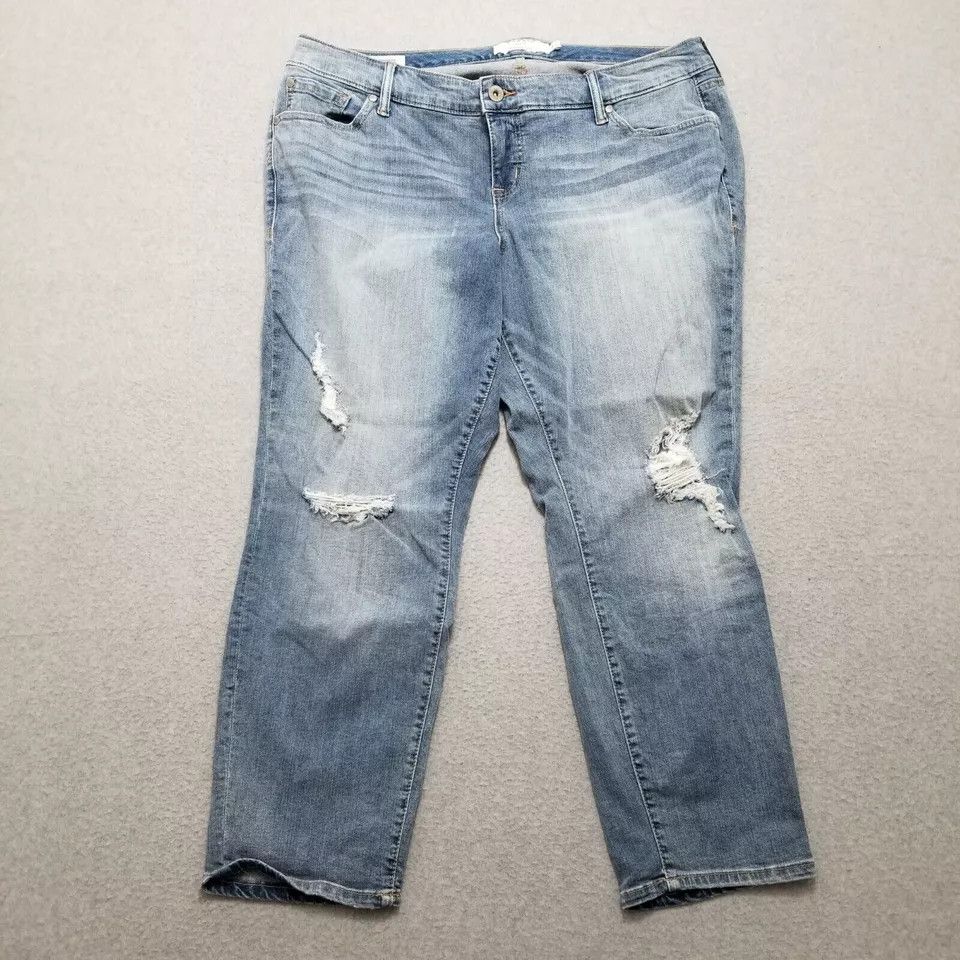 Torrid Torrid Jeans Womens 18 Boyfriend 40x27 Stretchy Distressed Size 40" / US 18 - 1 Thumbnail