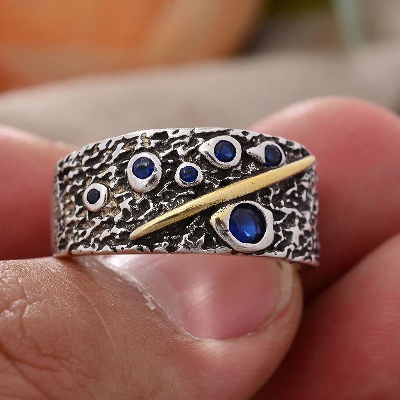 Jewelry Star Blue Crystal Ring Size ONE SIZE - 4 Thumbnail