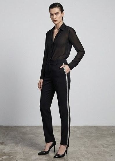 Saint Laurent Paris NWT Saint Laurent Paris Wool Tuxedo Trousers with Stripe Size 25" / US 0 / IT 36 - 3 Thumbnail