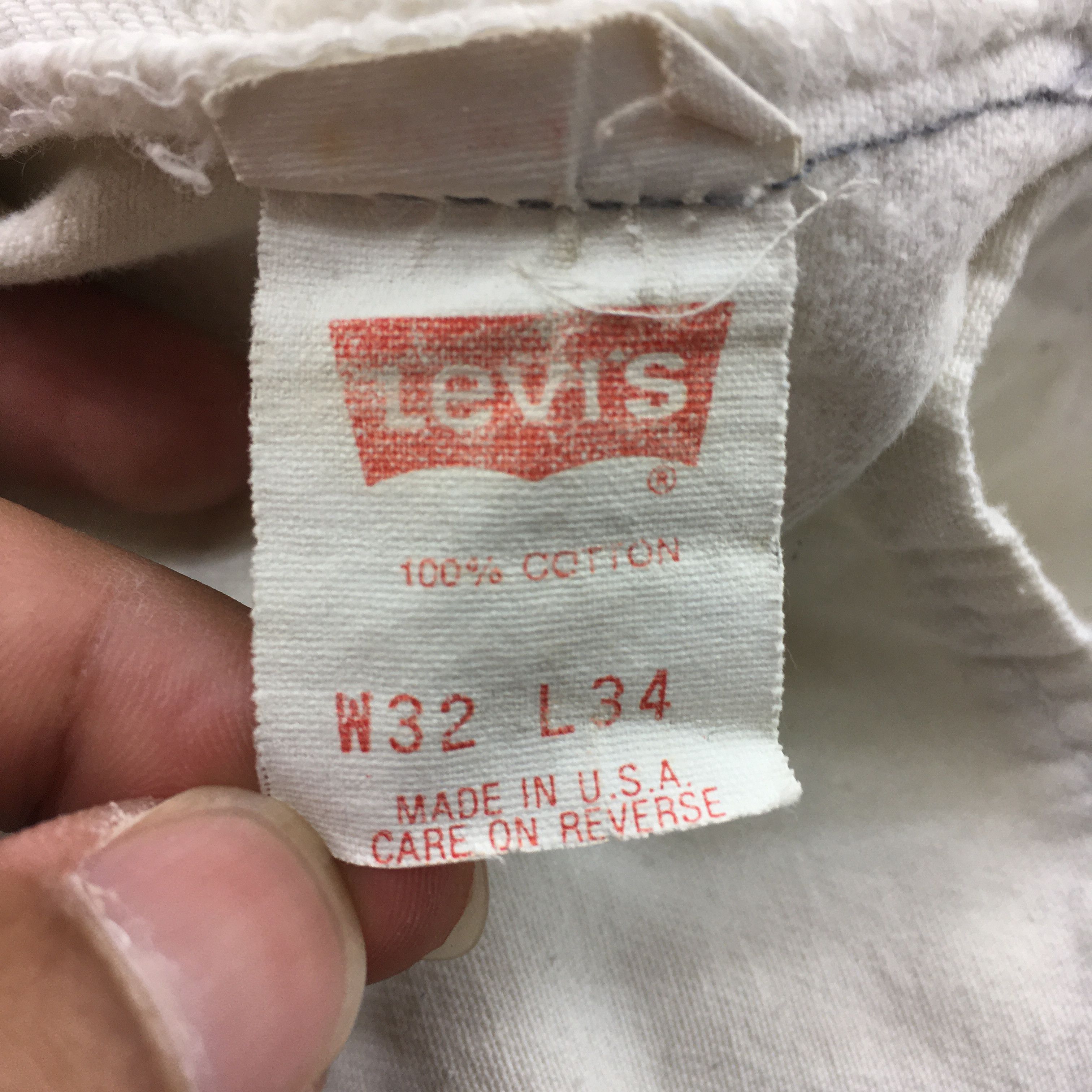 Levi's Size 30x33 Vintage 90s Levi's 501 Dirty Denim White Jeans Size US 30 / EU 46 - 15 Thumbnail
