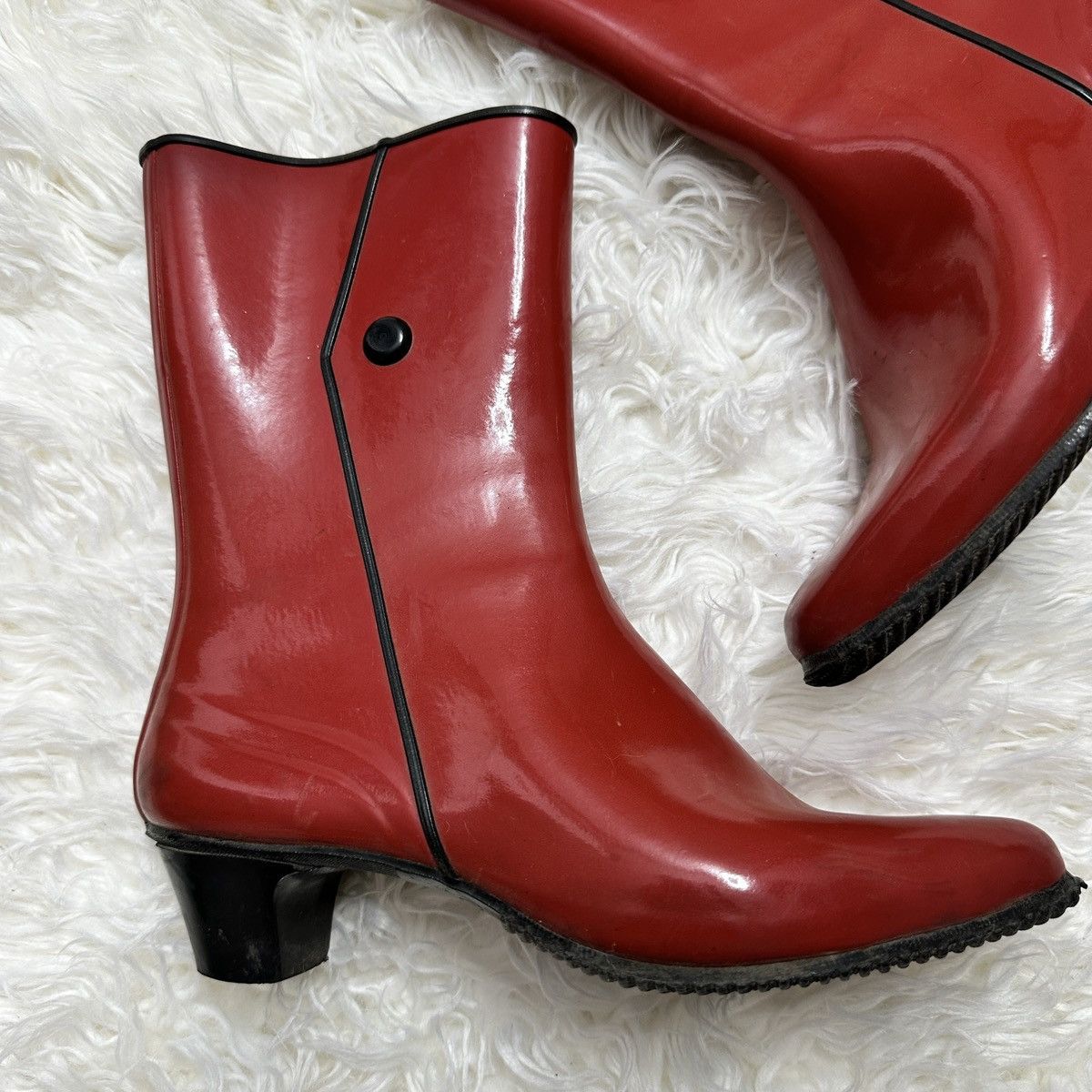 Other bright red rubber boots vintage rare Size US 6 / IT 36 - 2 Thumbnail