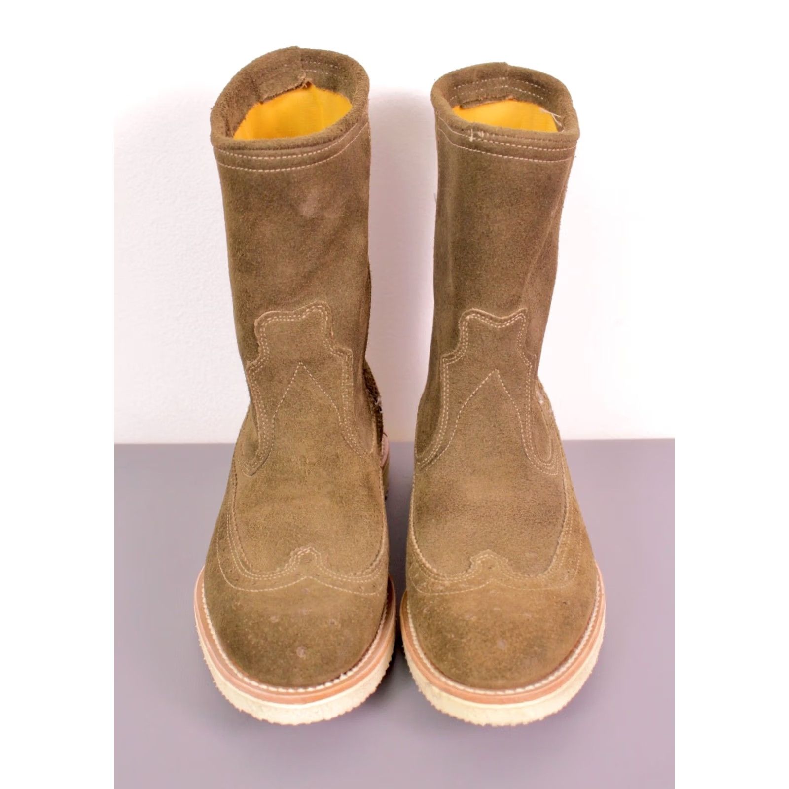 Wrangler Wrangler Boots Mens VTG 70s Green Suede Cowboy Boots 5.5 D 1970s Roughout Hunting Boots Size US 6 / EU 39 - 2 Thumbnail