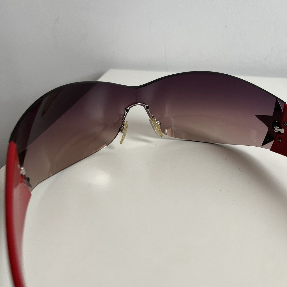 Prada FREE SHIP! 2000s Prada Chrome Star Red Sunglasses Size ONE SIZE - 6 Thumbnail