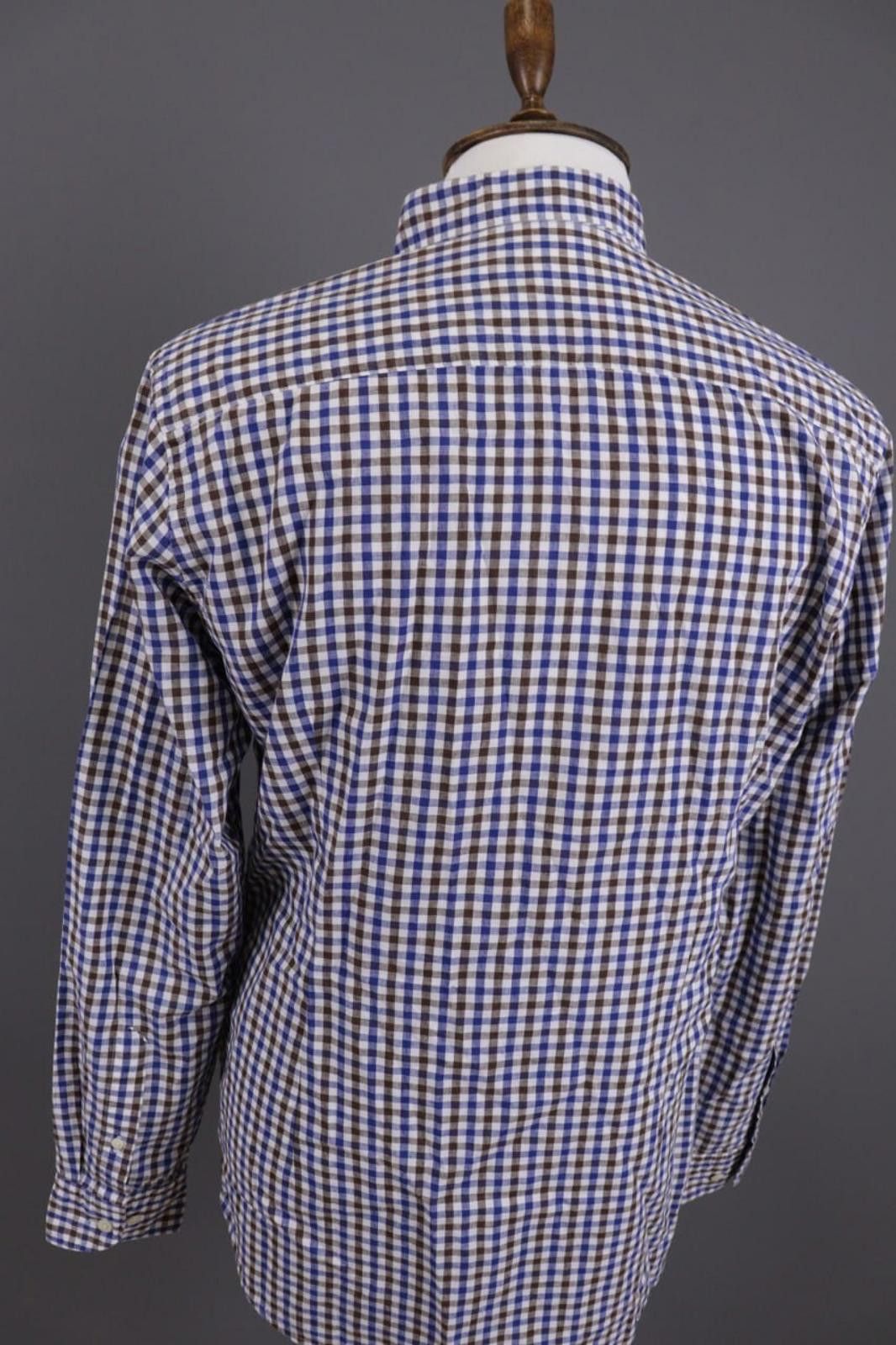 Eton Eton Slim Fit Cotton / Linen Check Shirt Sz 42 / L / 16 Size US M / EU 48-50 / 2 - 11 Thumbnail