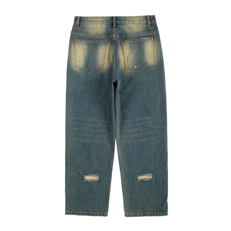 Jean × Vintage Vintage Washed Hole Wide Leg Logging Jeans Size US 36 / EU 52 - 2 Thumbnail