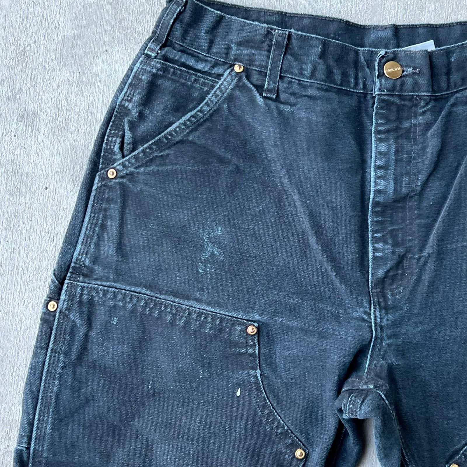 Carhartt × Vintage Carhartt faded black double knee work wear carpenter pants Size US 32 / EU 48 - 4 Thumbnail