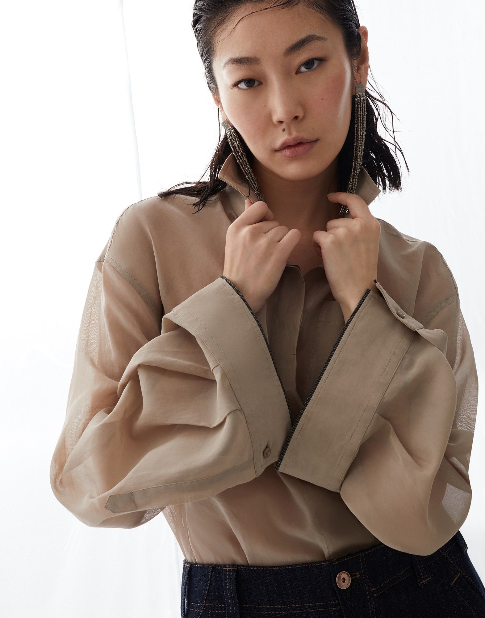Brunello Cucinelli o1w1db10825 Blouse in Medium Brown Size M / US 6-8 / IT 42-44 - 3 Thumbnail