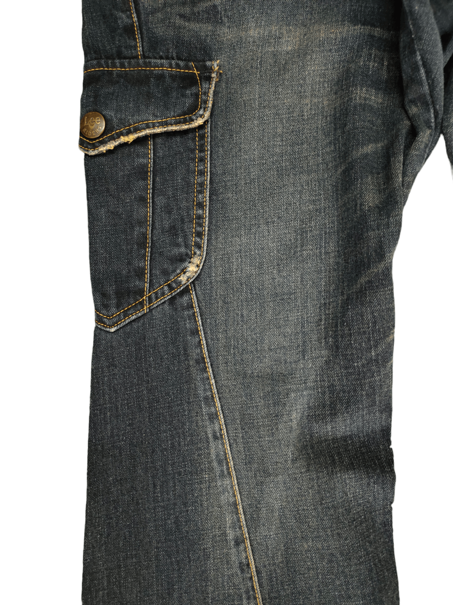 If Six Was Nine Flare Jeans Lee Spiral Cut Cargo Boot Cut Y2k Goa Style Size US 33 - 7 Thumbnail