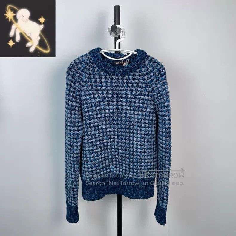 Louis Vuitton Louis Vuitton Blue and white cashmere blend knitted long-s Size US XS / EU 42 / 0 - 1 Thumbnail