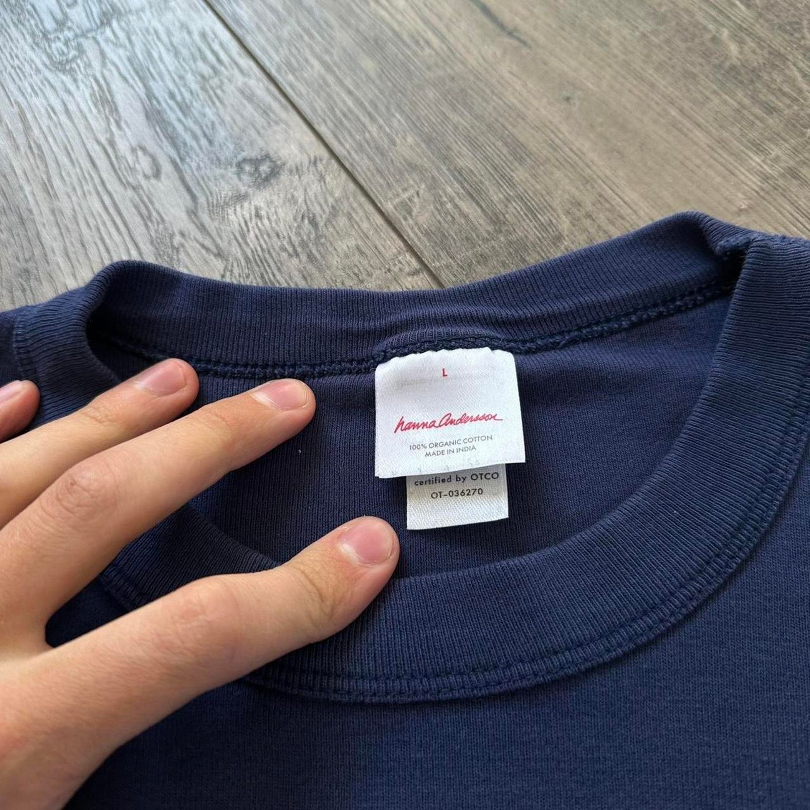 Vintage Vintage Basic Blank Navy Organic Cotton Longsleeve Shirt Size US L / EU 52-54 / 3 - 7 Thumbnail