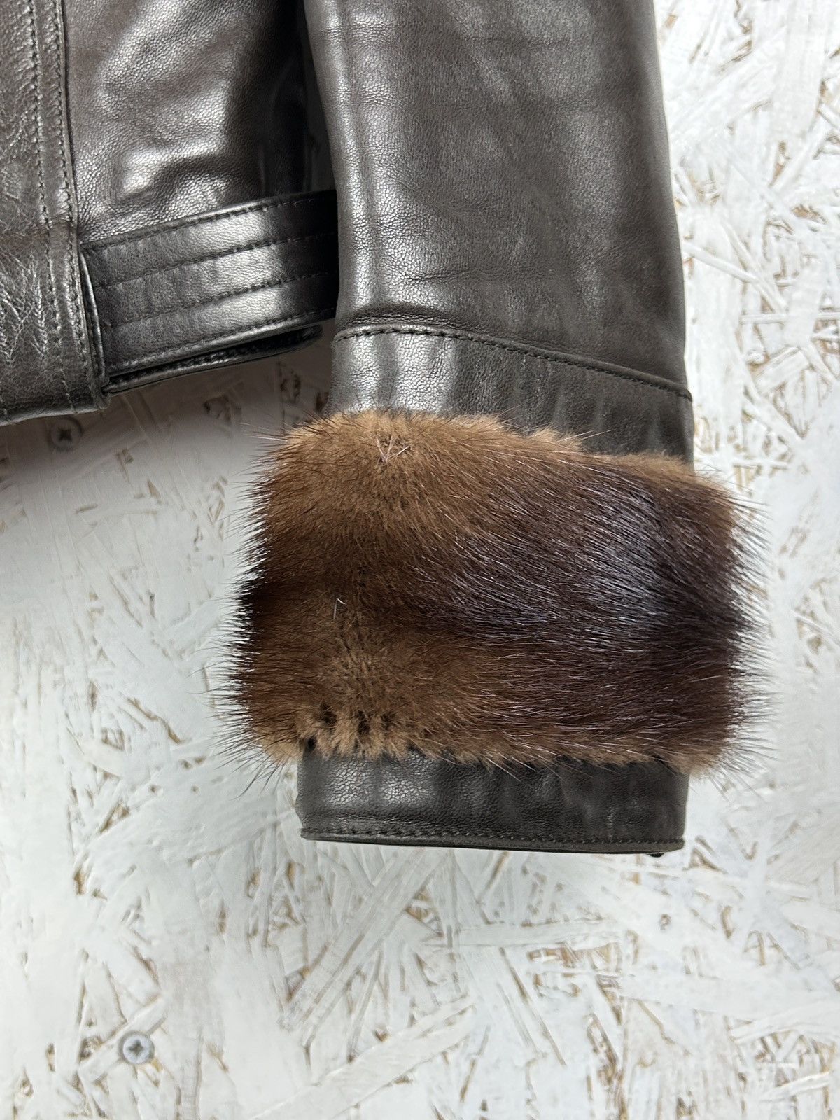 Gucci Gucci Tom Ford Brown Leather/Fur GG Leather Belt Jacket 40 Size S / US 4 / IT 40 - 4 Thumbnail