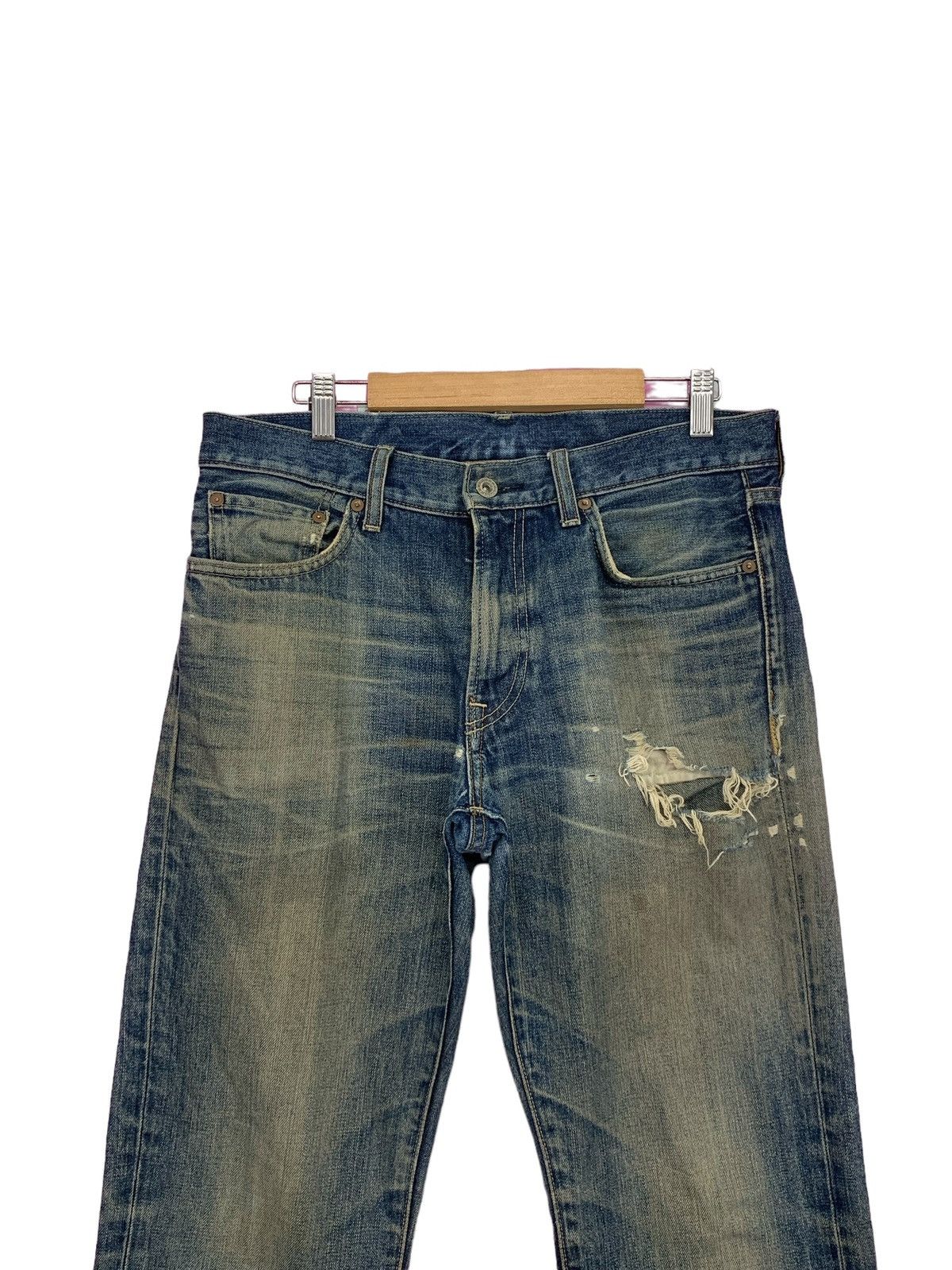 Japanese Brand Mud Wash Y2K Tokyo Distressed Regular Straight Denim (AD24) Size US 31 - 3 Thumbnail