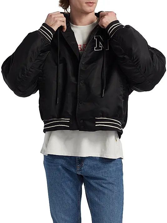 Nahmias os11x0326 Hooded Logo Bomber Jacket in Black Size US M / EU 48-50 / 2 - 3 Thumbnail