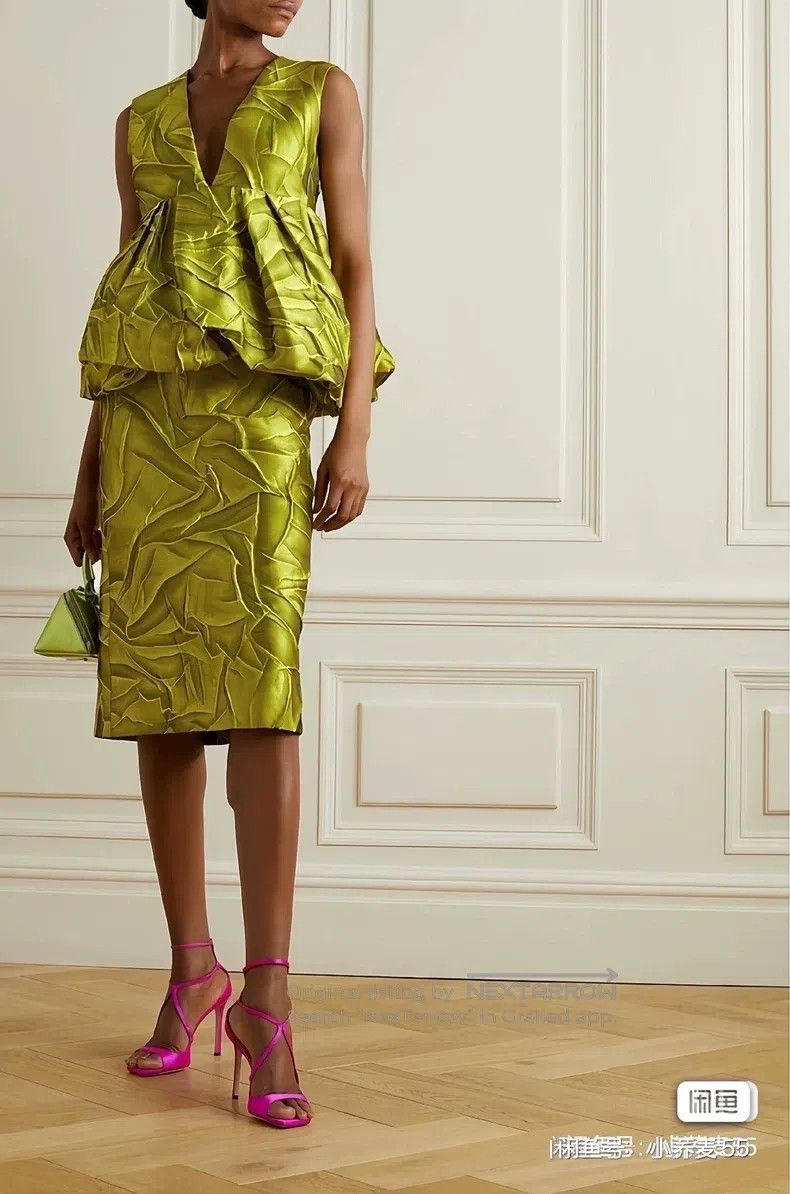 Dries Van Noten Dries Van Noten Metal pleated printed dress Size 22" - 3 Thumbnail