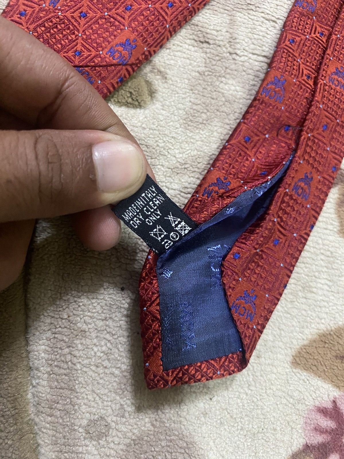 Designer × MCM × Other MCM Classic Silk Tie red Printed Geometric Red Links Size ONE SIZE - 9 Thumbnail