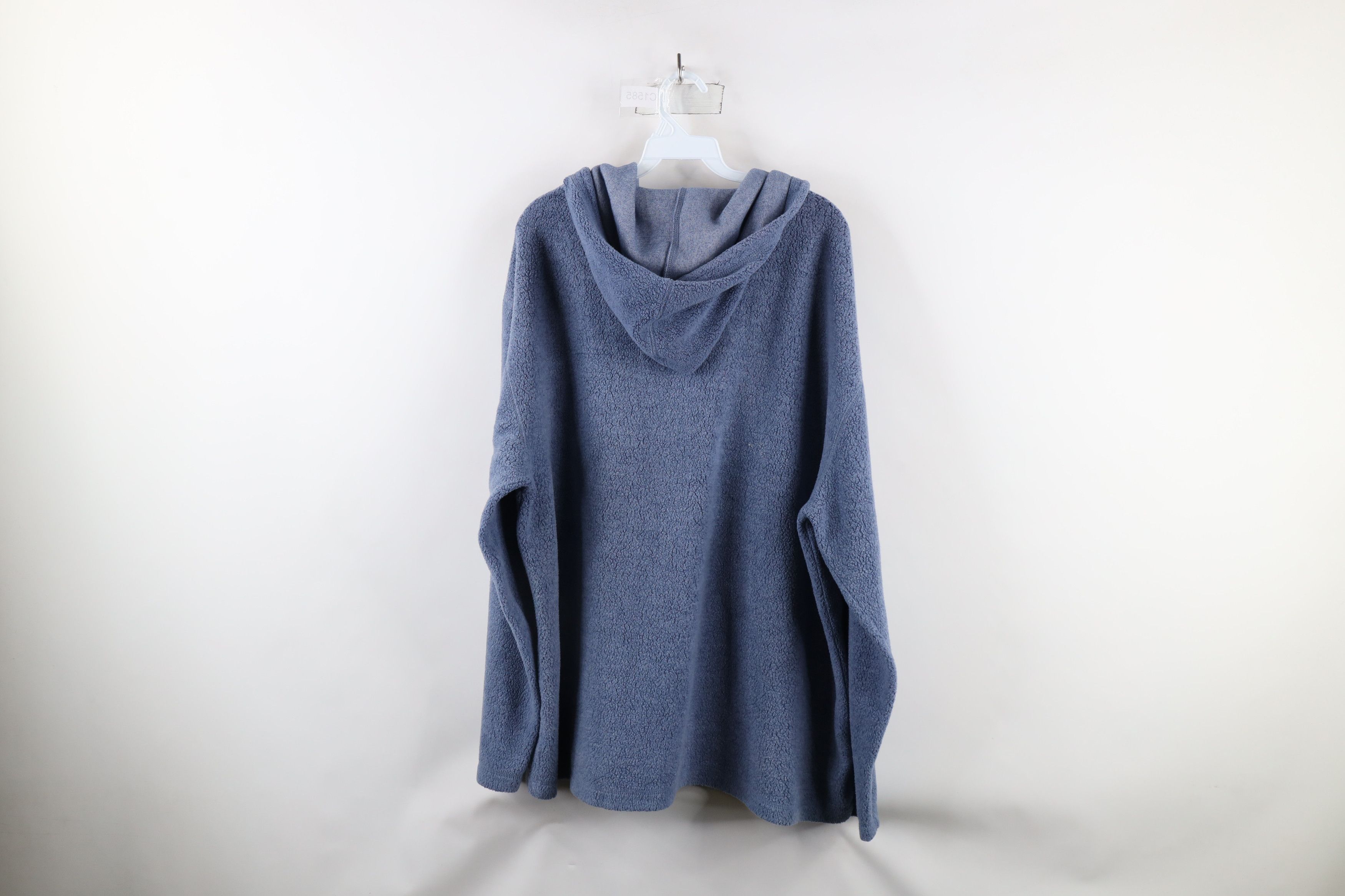 Vintage Vintage 90s Streetwear Fit Deep Pile Fleece Hoodie Blue Size US L / EU 52-54 / 3 - 9 Thumbnail