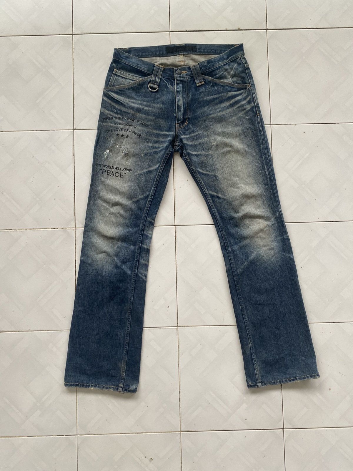 Roar Roar Crossgun Swarovski Distress Jeans Size US 31 - 2 Thumbnail
