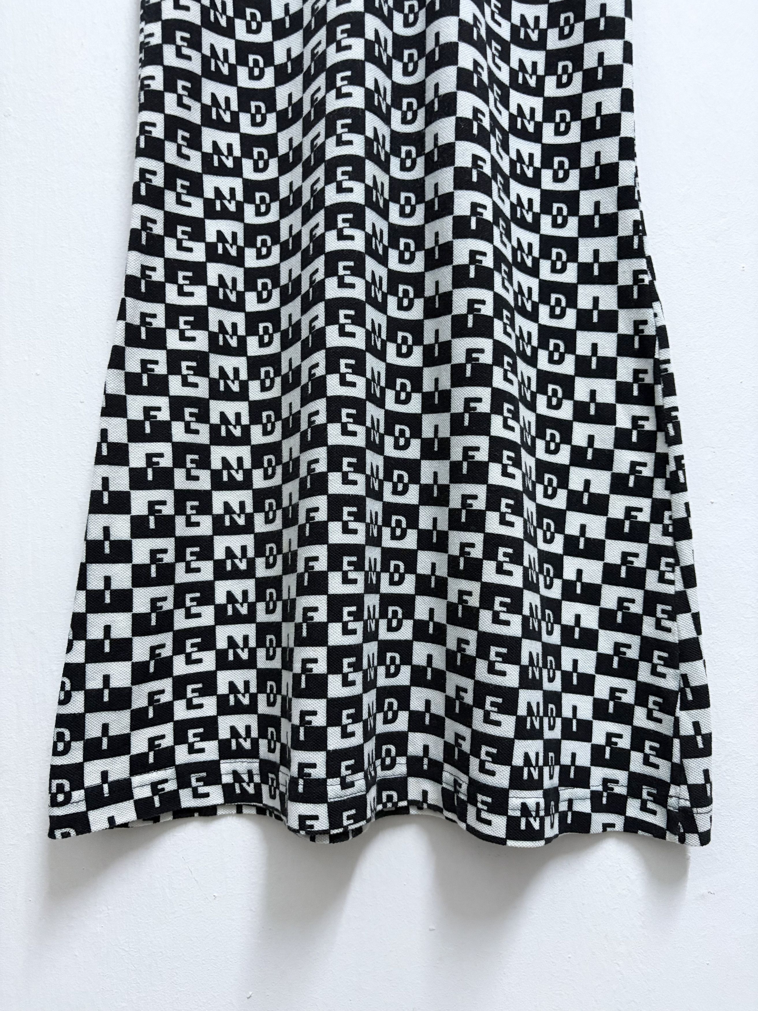 Fendi Vintage 90's Fendi Mare Black Monogram Midi Dress Size S / US 4 / IT 40 - 5 Thumbnail