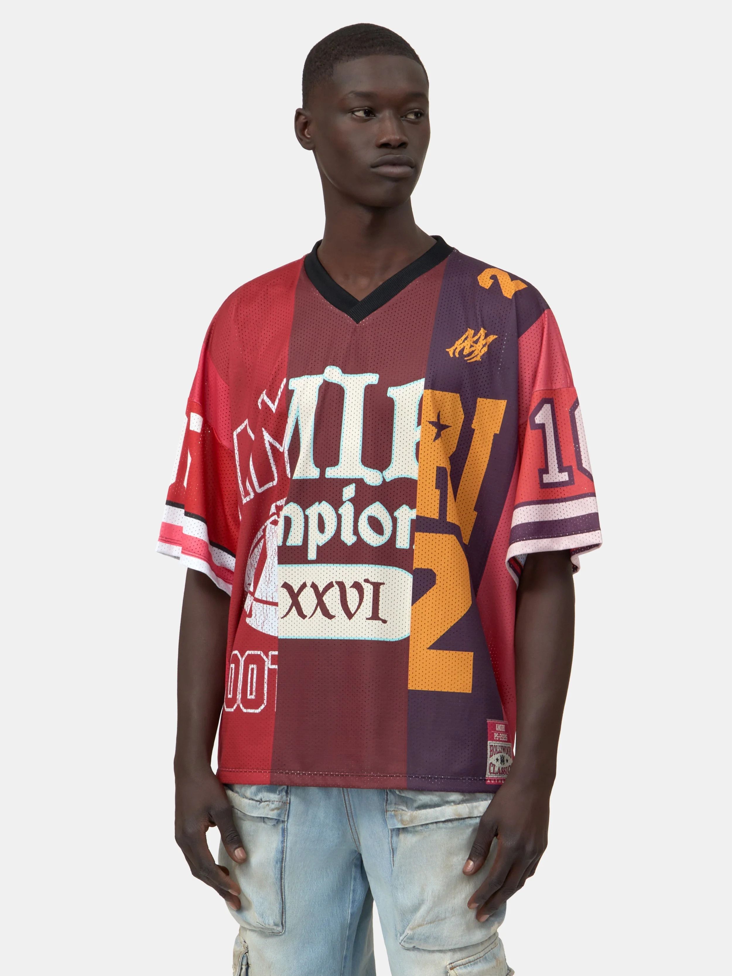 Amiri os11x0326 Spliced Oversized Mesh T-Shirt in Multicolor Size US M / EU 48-50 / 2 - 3 Thumbnail
