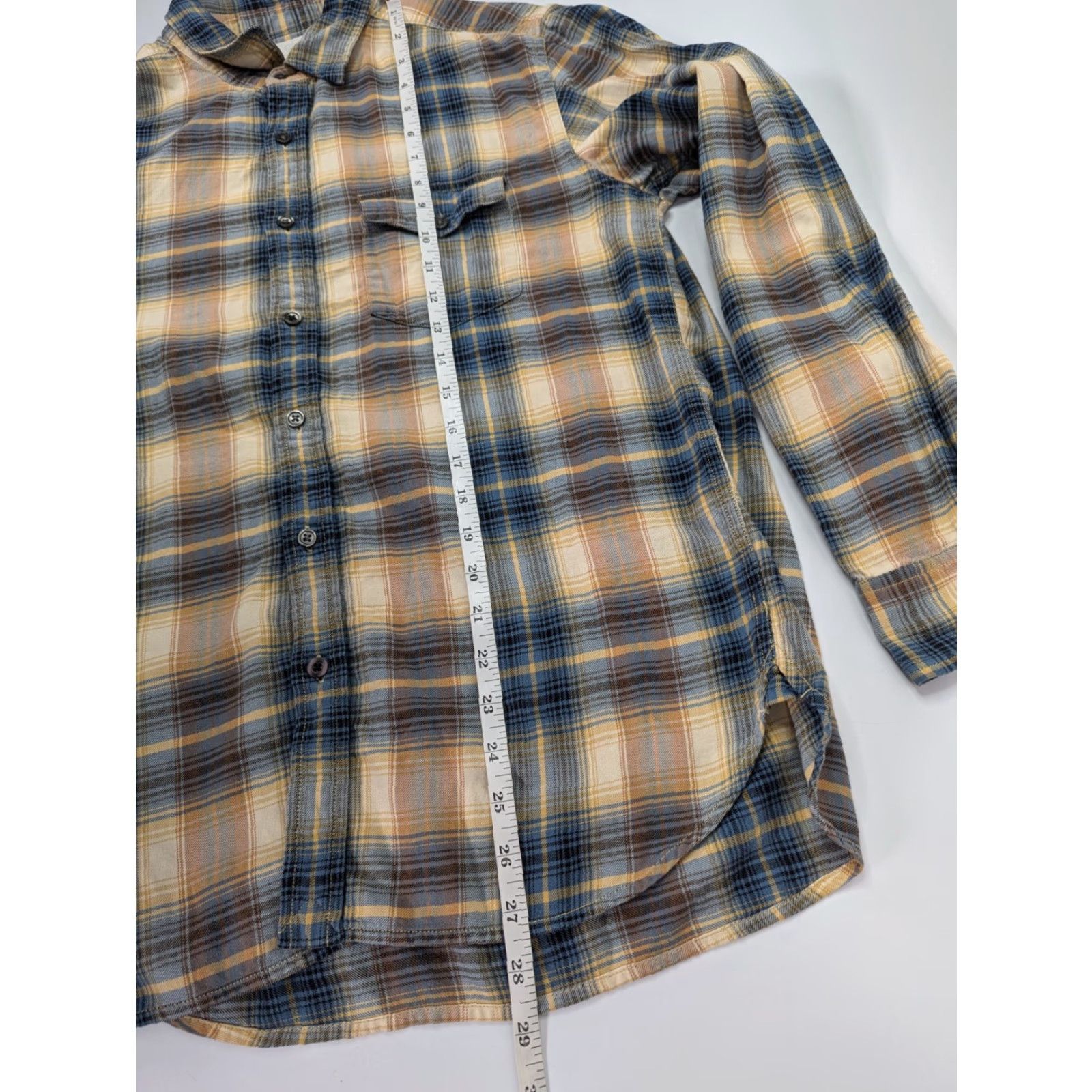 Lucky Brand Lucky Brand Shirt Button-Up Men's Medium Plaid Long Sleeve Yellow Blue Multicolor Cotton Down Pocket Collared Size US M / EU 48-50 / 2 - 4 Thumbnail