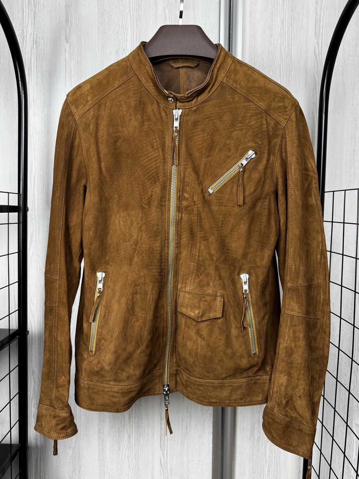 Officina36 Officina 36 brown leather suede biker bomber jacket Size US M / EU 48-50 / 2 - 2 Thumbnail