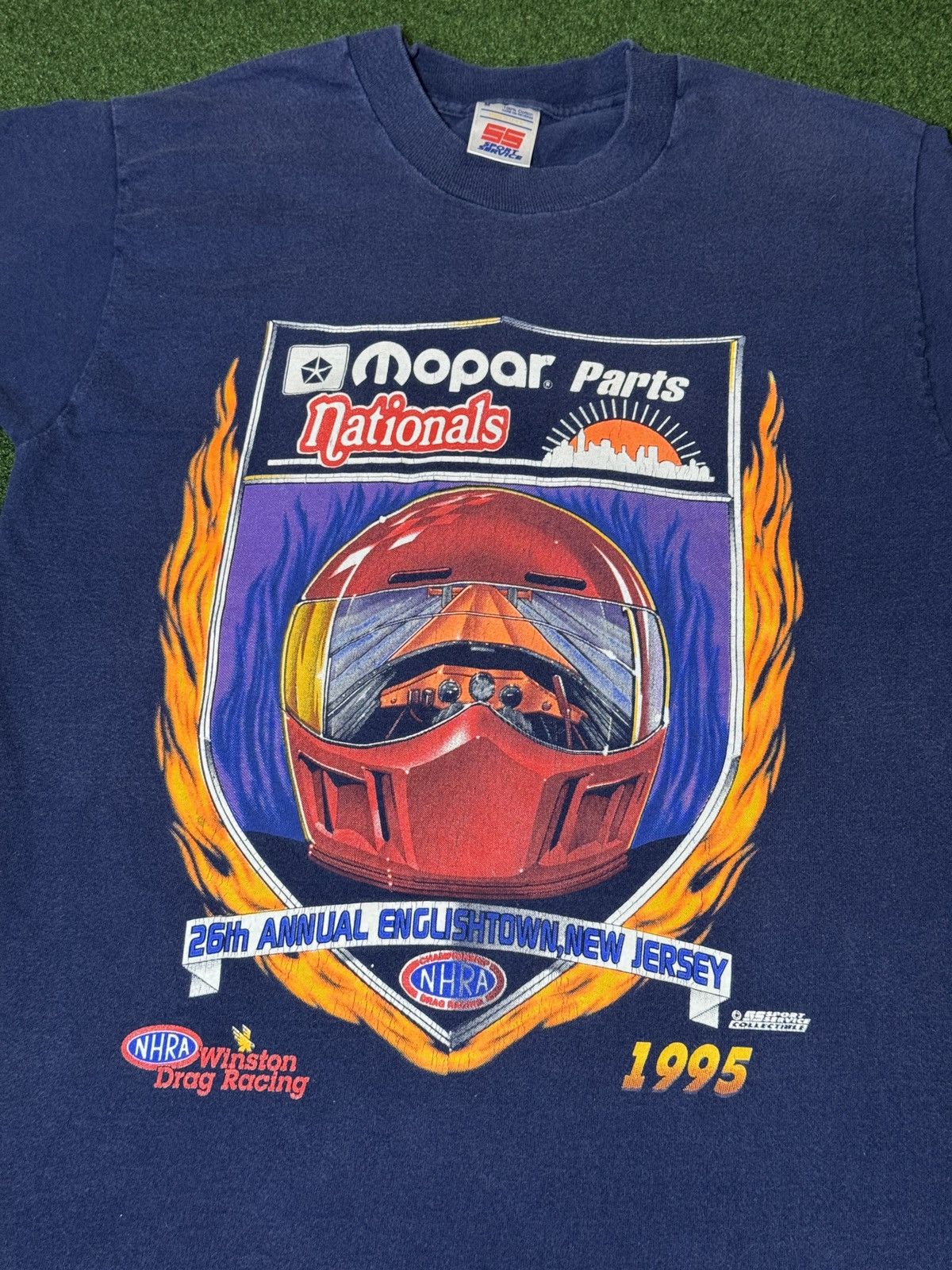 Vintage Vtg 90s Mopar Nationals NHRA Drag Racing RARE Flame T Shirt Size US M / EU 48-50 / 2 - 2 Thumbnail