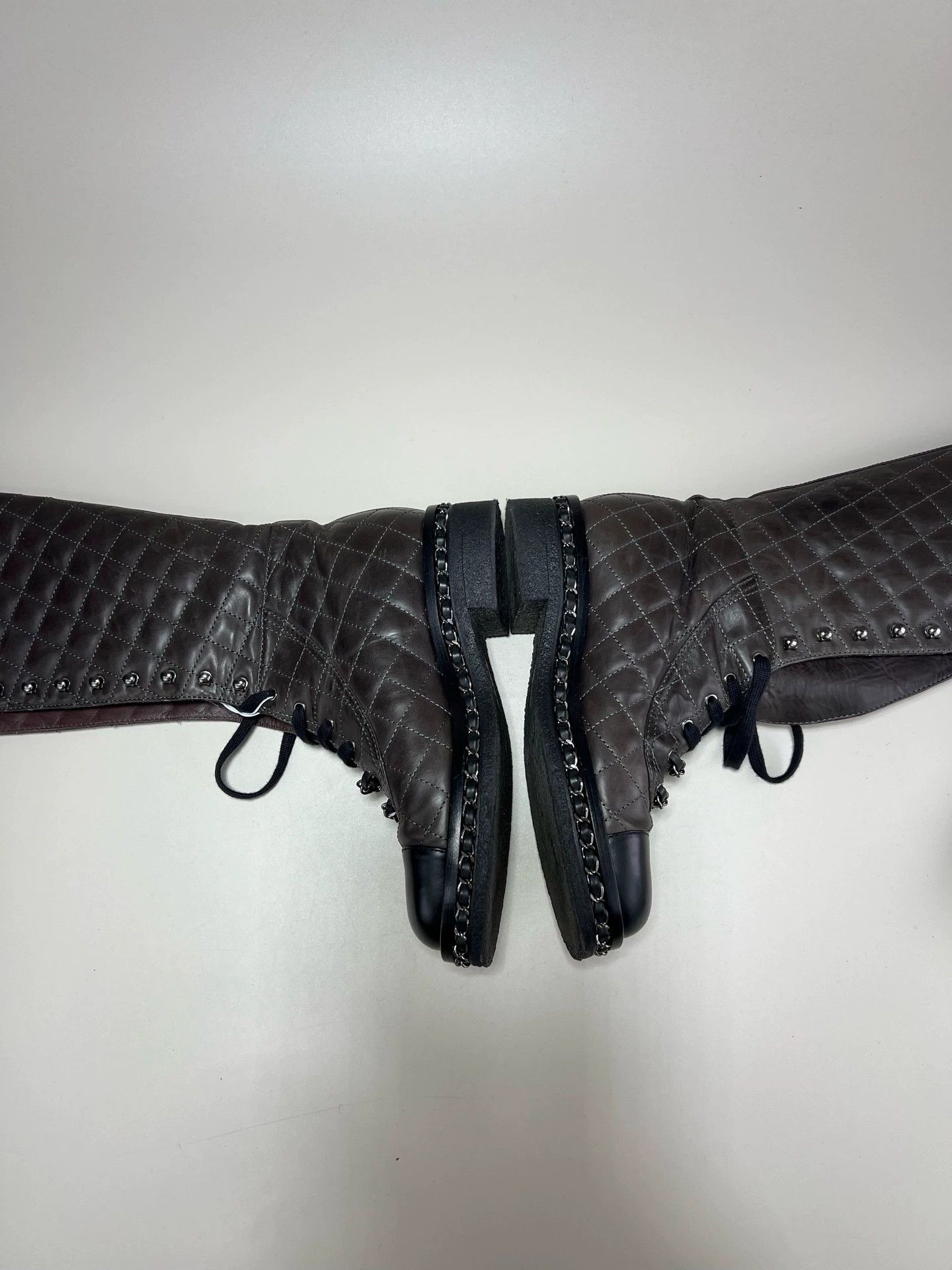 Chanel CHANEL quilted knee-high boots Size US 7.5 / IT 37.5 - 5 Thumbnail