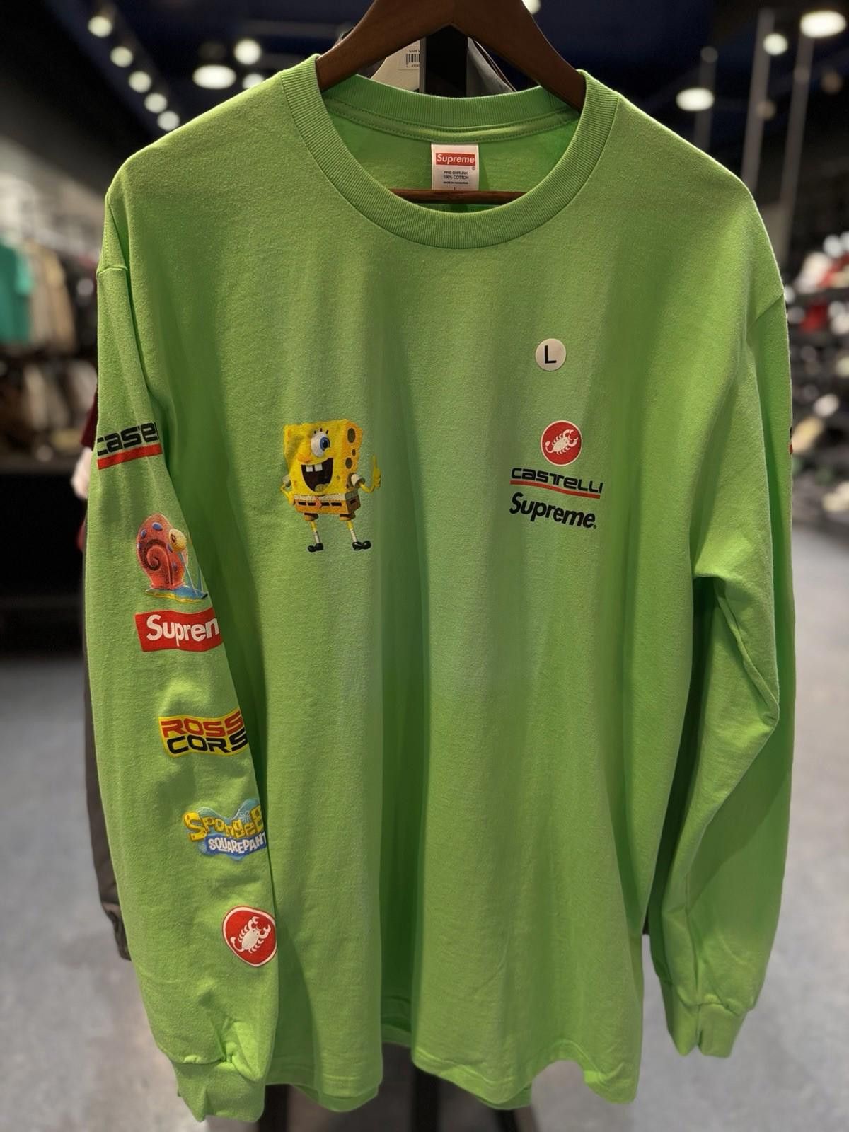 Supreme Supreme SpongeBob/Castelli Racing L/S Tee Green Large Green Size US L / EU 52-54 / 3 - 2 Thumbnail
