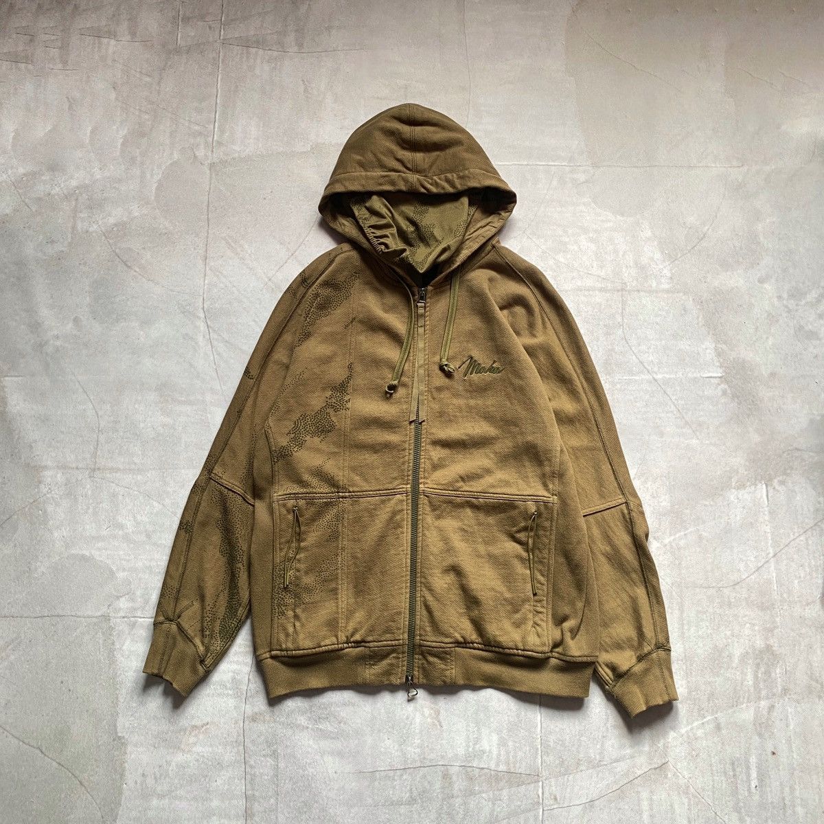 image of 20471120 x Avant Garde Maharishi Zip Hoodie Multipocket Knit Y2K Avant-Garde in Brown (Size Medium)
