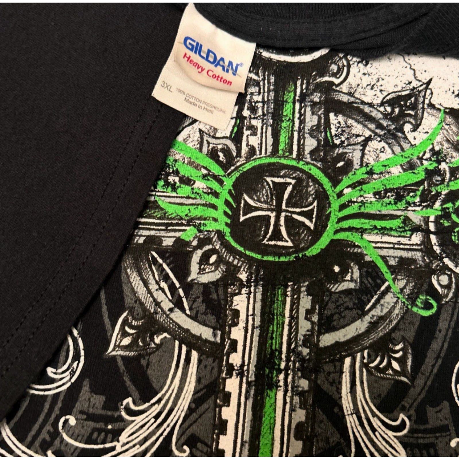 Vintage VINTAGE Y2K Skull MMA Cross Wings Grunge Punk Hip Hop VTG Shirt Mens 3XL Black Short Sleeve Size US XXL / EU 58 / 5 - 2 Thumbnail