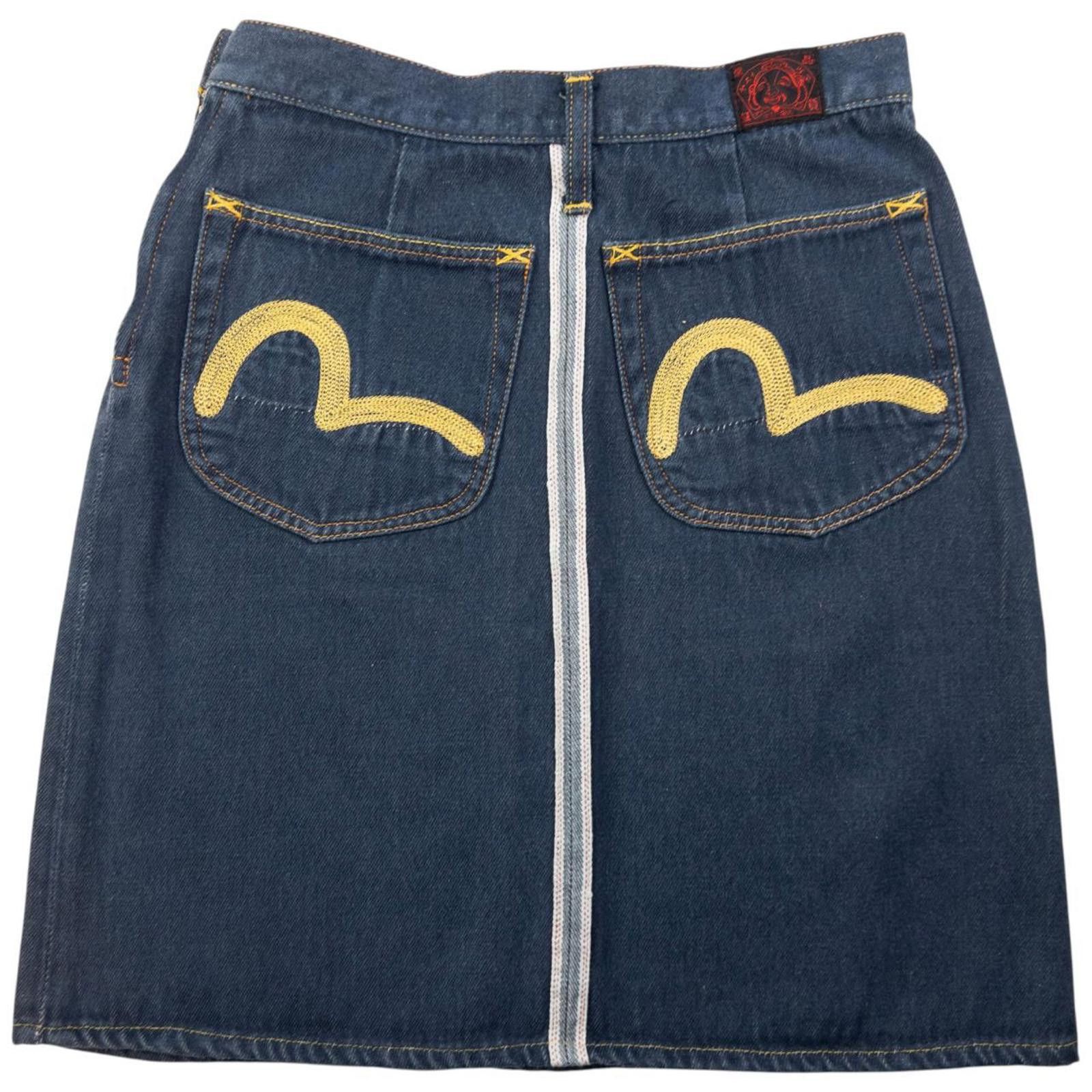 Evisu Vintage Evisu Double Gull Embroidered Denim Skirt Size W26 Size 32" / US 10 / IT 46 - 1 Thumbnail