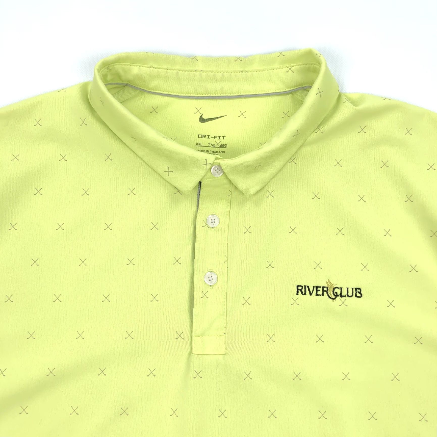 Nike Nike Dri-Fit Polo Shirt Mens 2XL Volt Green Embroidered Logo Golf Casual Activewear Shirt Size US XXL / EU 58 / 5 - 2 Thumbnail