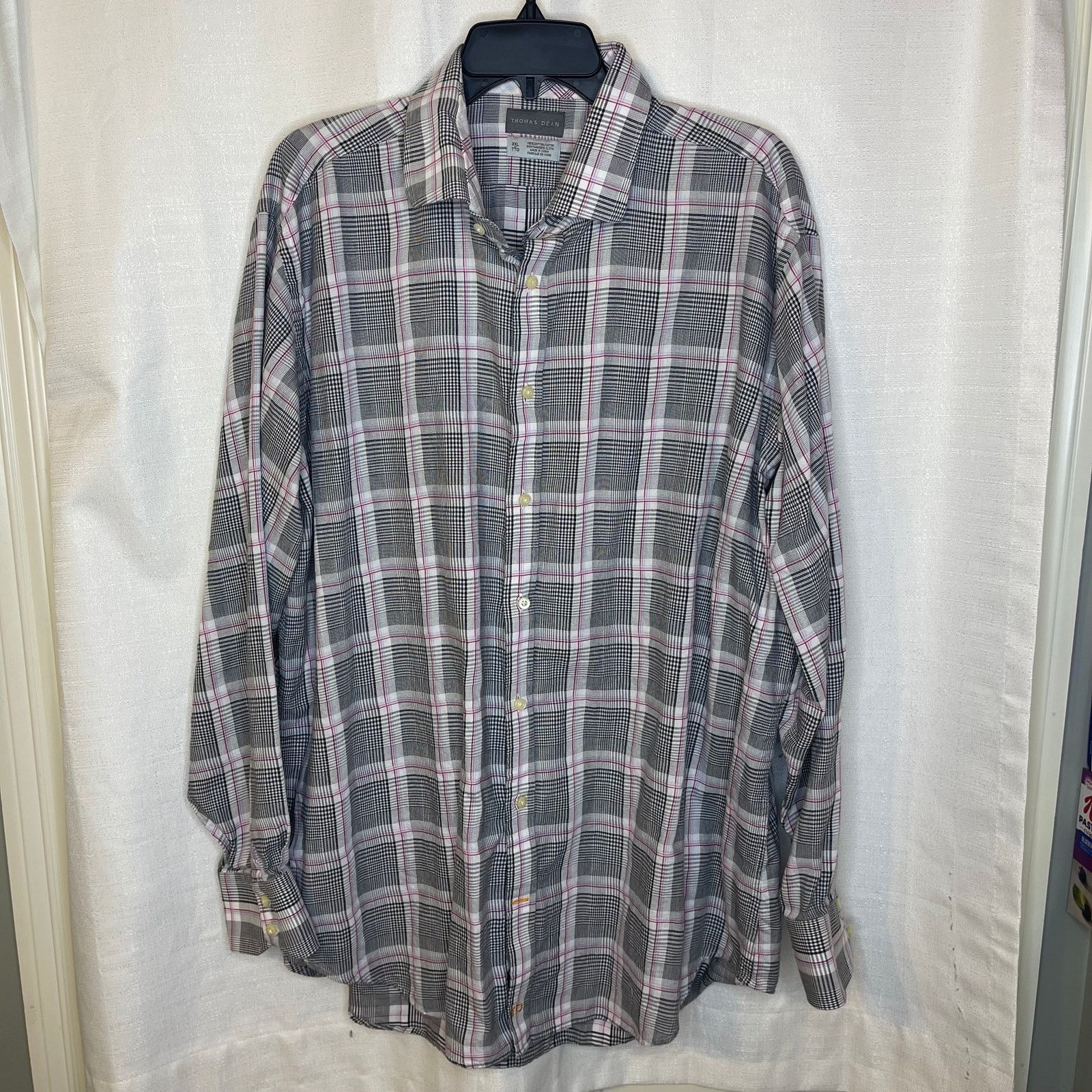 Thomas Dean Thomas Dean Button Down Plaid Cotton Casual Shirt, XXL Size US XXL / EU 58 / 5 - 2 Thumbnail