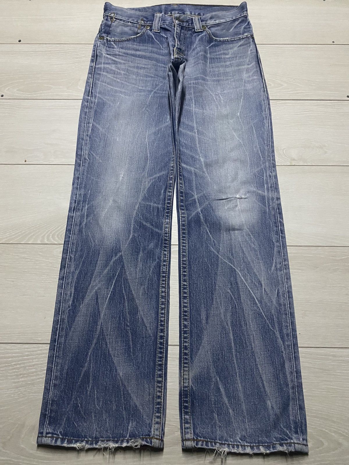 Levi's Vintage Levis 502 Thunder Wash Distressed Loose Jeans Size US 32 / EU 48 - 1 Thumbnail