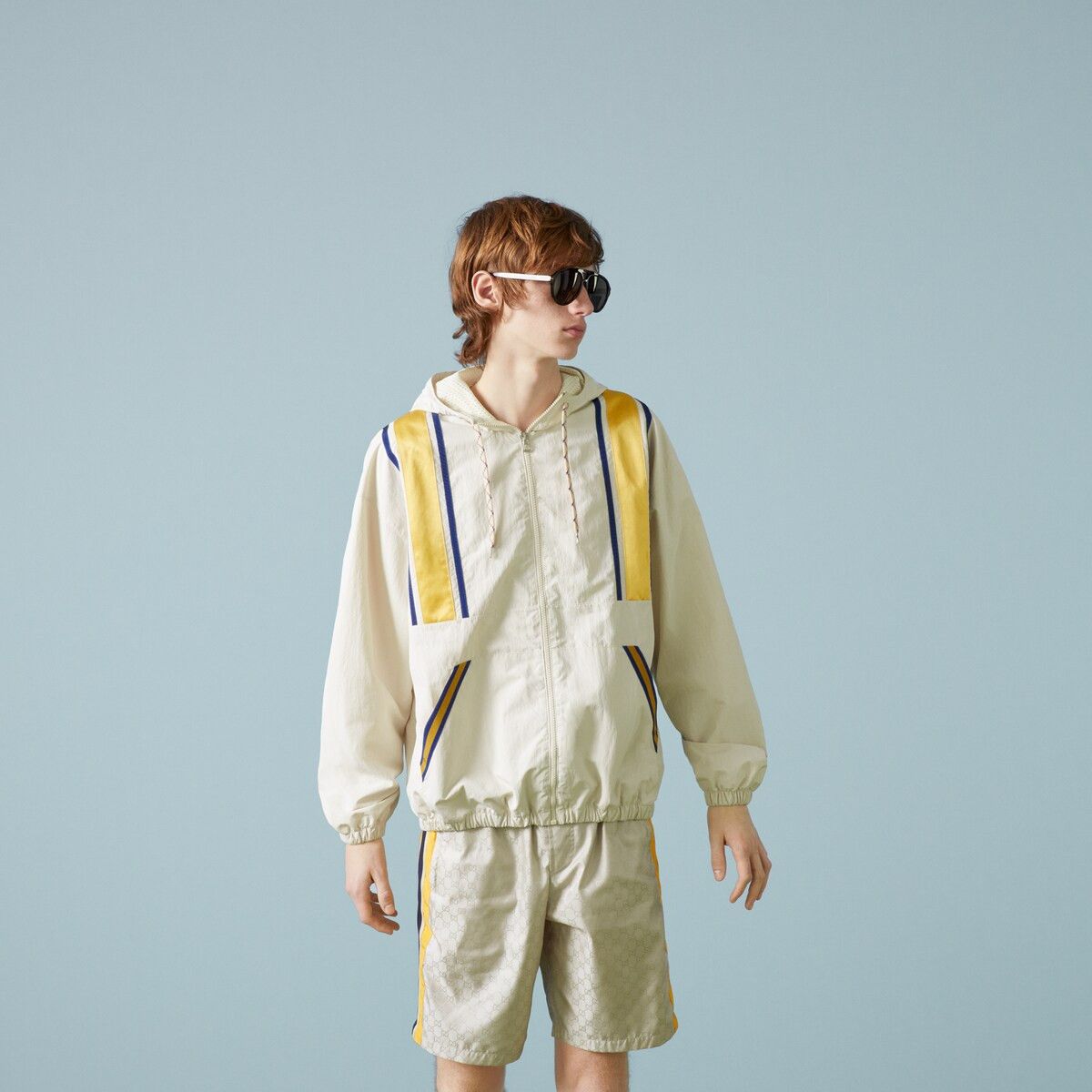 Gucci L Gucci Nylon Zip Jacket Windbreaker I Feel White Yellow Size US L / EU 52-54 / 3 - 5 Thumbnail