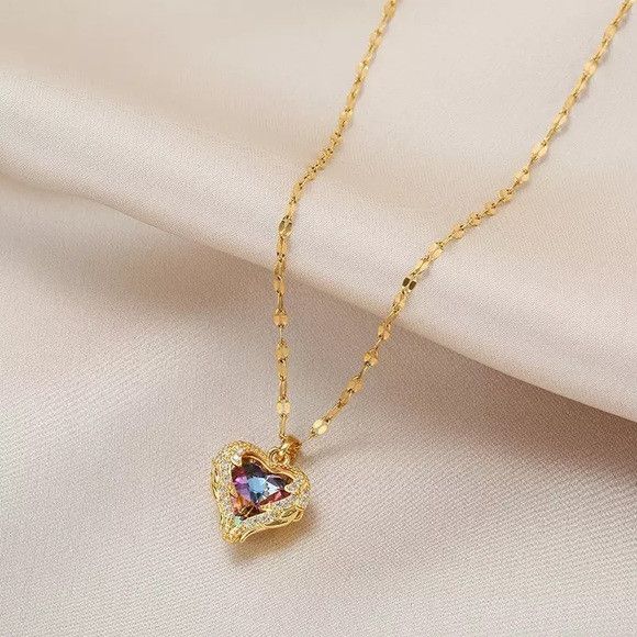 The Unbranded Brand Luxury Stainless Steel Zircon Crystal Necklace Size ONE SIZE - 2 Thumbnail