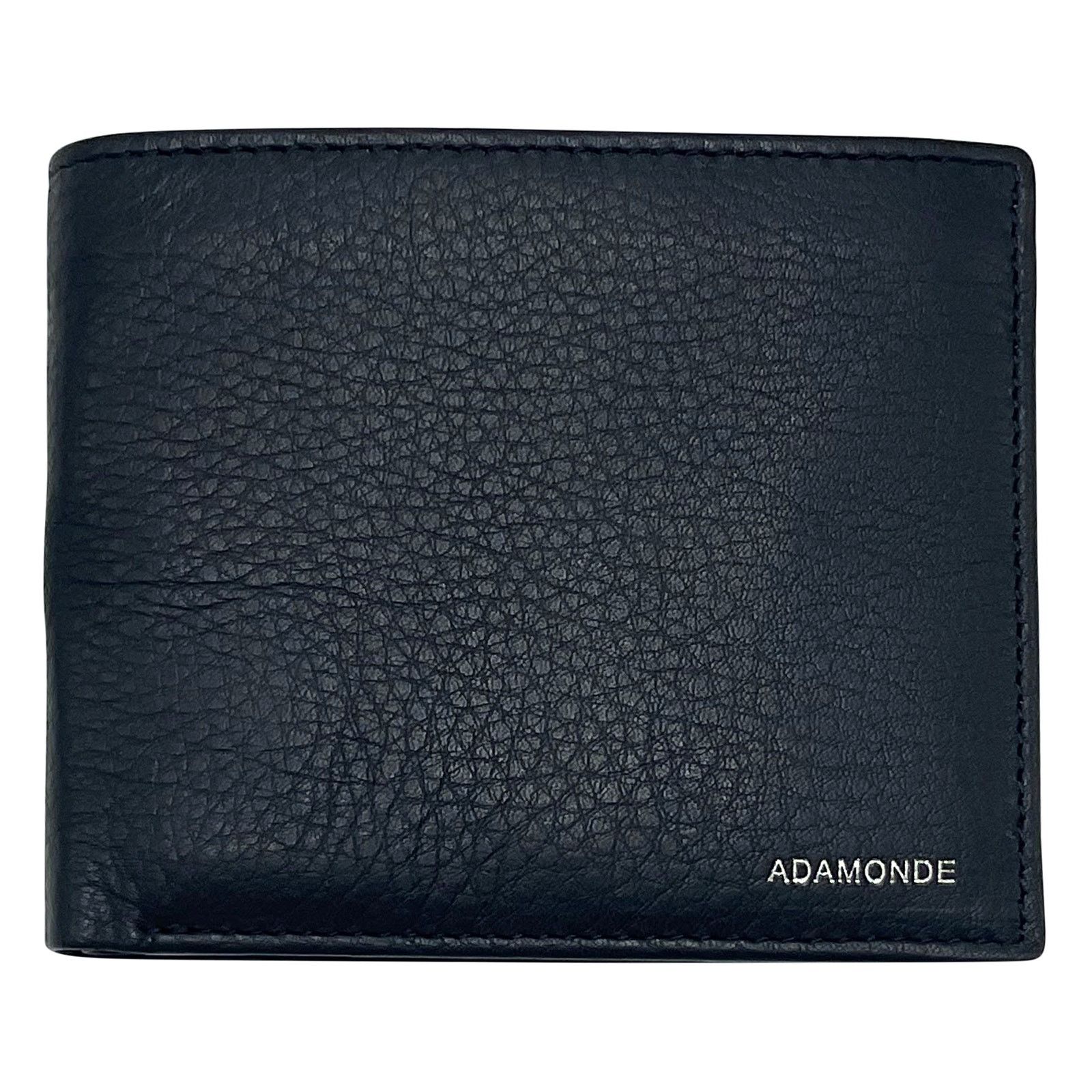 Handmade Men's minimalist dark blue leather wallet with ID window Size ONE SIZE - 1 Thumbnail