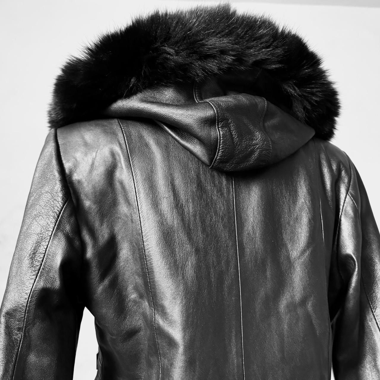 Vintage So sick fitted leather biker avant garde jacket with hood Size M / US 6-8 / IT 42-44 - 5 Thumbnail