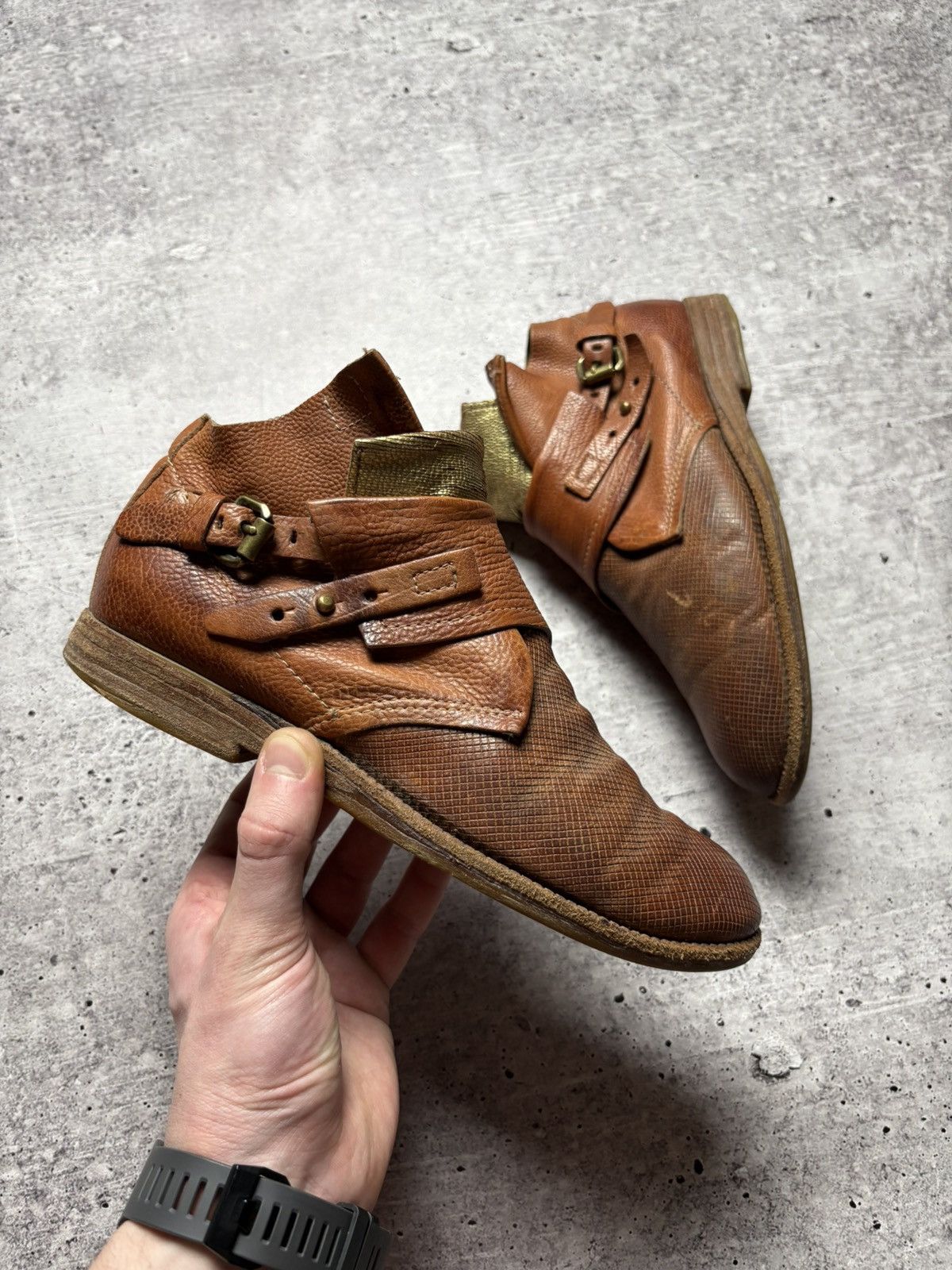 A.S.98 Vintage AS98 AIRSTEP Leather Belted Simon Boots Size US 5 / EU 37 - 4 Thumbnail